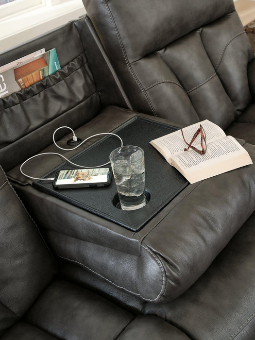 Willamen Reclining Sofa with Drop Down Table